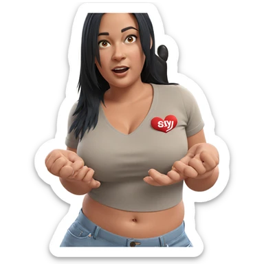 sassy girl with denim style sticker