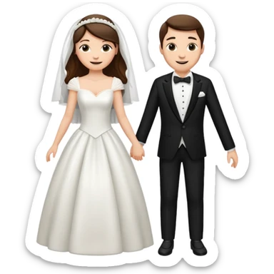 bride and groom in wedding sticker