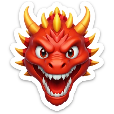 Red dragon smile sticker