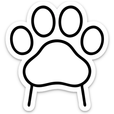 simple cat paw outline with toe beans sticker