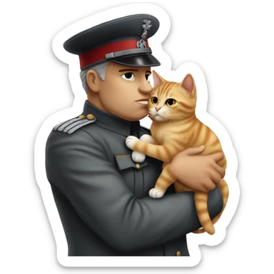 mussolini kiss a cat sticker