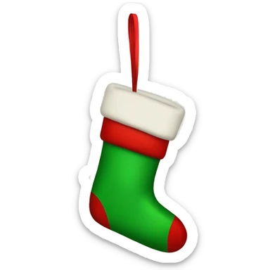 Christmas stocking soks with red and green colors sticker