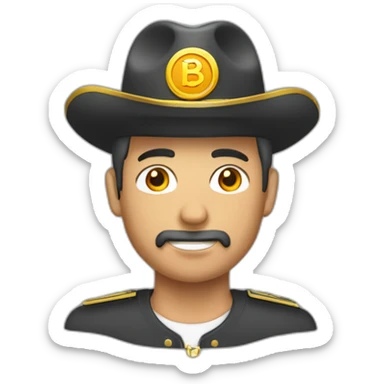 Hombre con medalla colgando sin gorro sticker