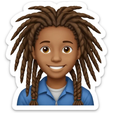an african teen with dreadblocks sticker