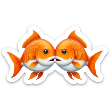 kissing fishes sticker
