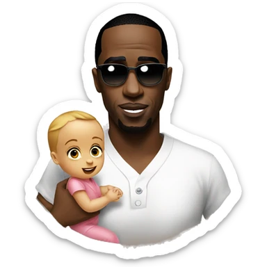p diddy with baby  sticker
