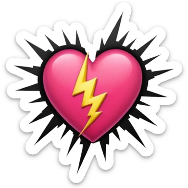 Really cool heart emoji for my sexy girlfriend that’s red & black with hot pink lightning  sticker