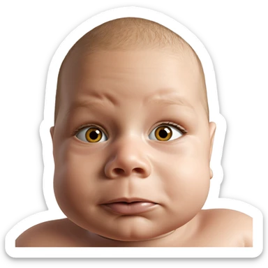 bald boy portrait gazing viewer sticker