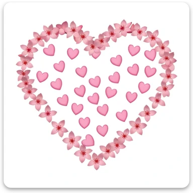 sakura heart with falling petals sticker