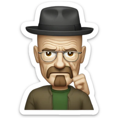 walter white with finger against head sticker