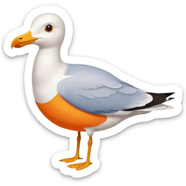мне нужен Эмодзи с чайкой цвета оранжевый синий жёлтый и надписью MACT sticker