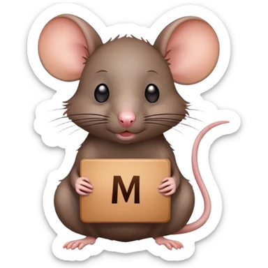 A rat holding a I’m sorry sign sticker