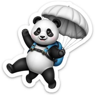 Panda parachuting  sticker