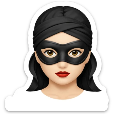 blindfolded masked woman sticker