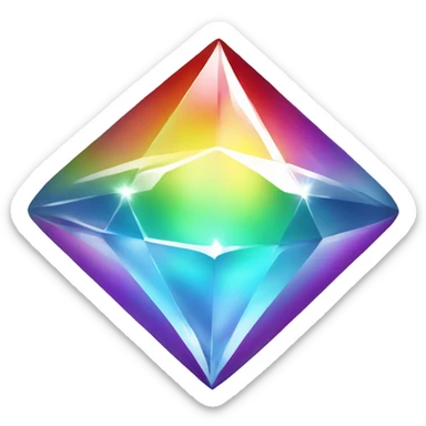a rainbow diamond that is glowing white sticker