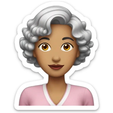 Colombian woman of 40's with short curly black hair sticker
