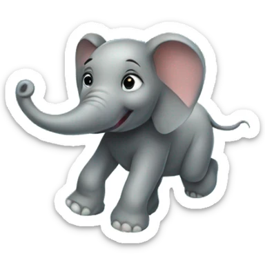 baby elephant crawling in a pool sticker