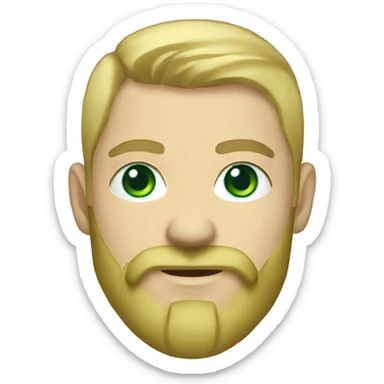 ukrainian military blonde man with a beard with green eyes with blue viking paint on the face  sticker