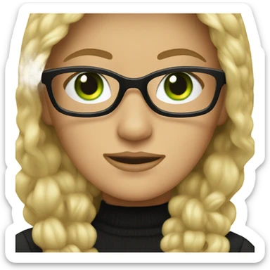 Black glasses dirty blonde hair green eyes  sticker
