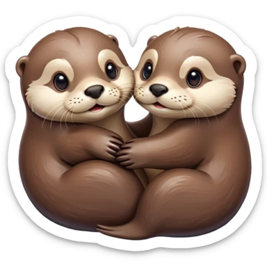 Two otters in love sticker