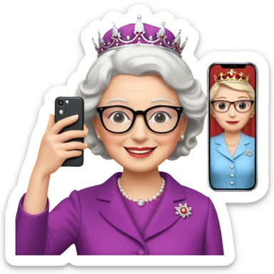 someone who's taking a selfie in a room with the wax figures of the queen elisabeth the II sticker