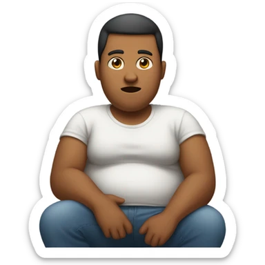 a person who is too full sticker