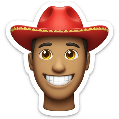 Happy guy with a red sombrero sticker
