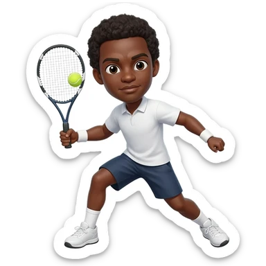 Tennis player black male sticker