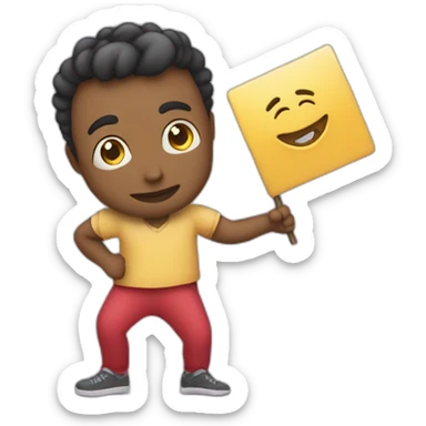 Person holding a sign saying will you go to the dance with me sticker