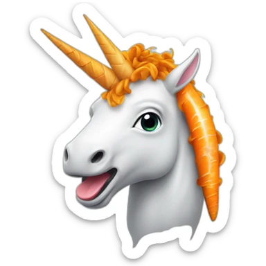 Licorne qui mange une carotte sticker