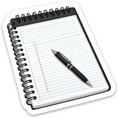 spiral notebook with tasks written sticker