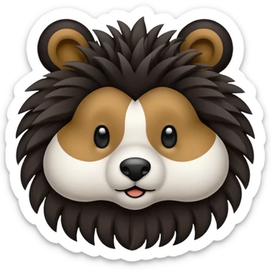 Mache einen Waschbären der PomPons in der Hand hält. sticker