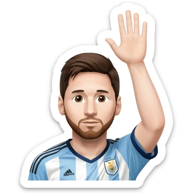 Lionel Messi soccer player with Argentina blue and white jersey sticker
