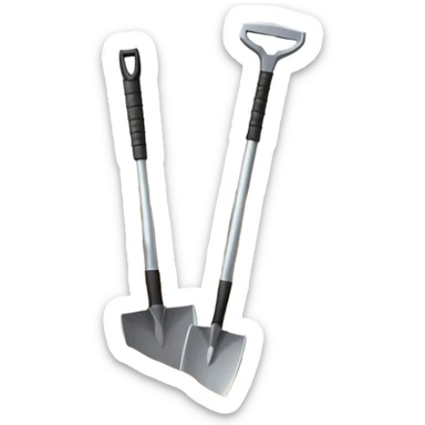 An icon showing archaeological tools—trowel, brush, and pickaxe—laid out on the sand, with the ancient Karnak temple ruins in the background. The design symbolizes exploration and discovery of ancient Egyptian history. Transparent background sticker