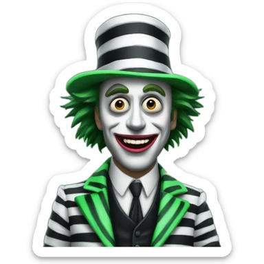 beetlejuice Che veux vert sticker