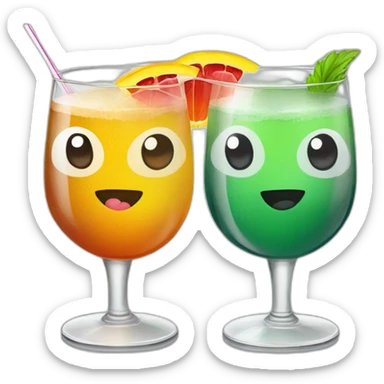 Deux verres à cocktails qui se trinquent sticker