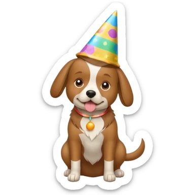 My dog luna wearing a hat outside pooping sticker