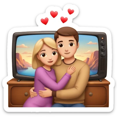 a romantic movie shown on a television sticker