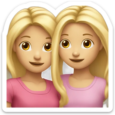 Two blond girls aged 9 and 5 sticker