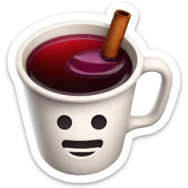 Mulled wine in a craft cup sticker