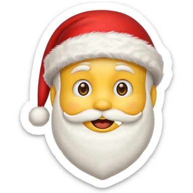 Smiling emoji with santa hat on, google style sticker