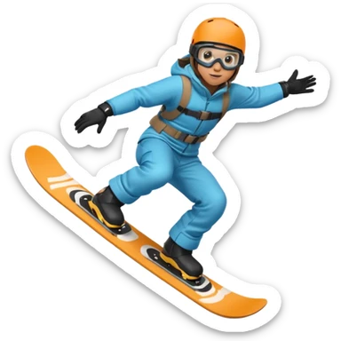 going off a big jump on a snowboard sticker