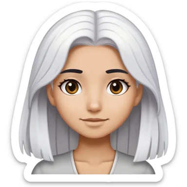 girl with half hair black and half hair white that say hi sticker