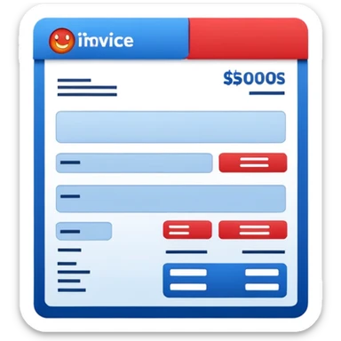 fast invoice generator red blue sticker