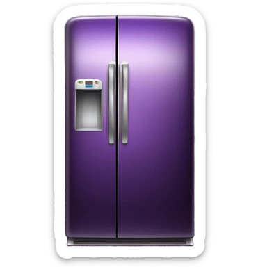 Realistic Metallic dark purple fridge isolated.  sticker