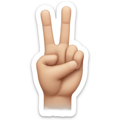 hand with 3 fingers up(thumb, index and pinky) and 2 fingers down(middle, ring) sticker