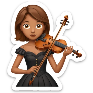 BROWN FEMALE VIOLINIST sticker
