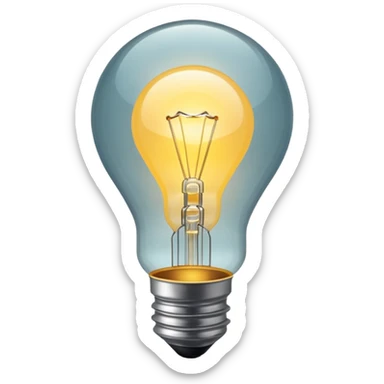 Lightbulb – Clear bulb glowing warmly sticker