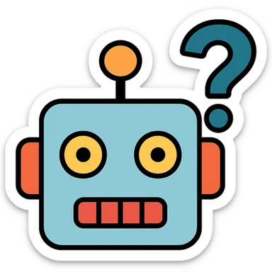 robot emoji with a question mark sticker