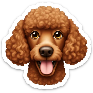 The muzzle of a brown-red poodle sticker